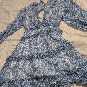 Blue and white summer dress